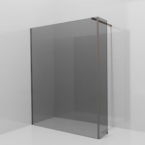 Balmani Modular Walk-In Dusche mit fester Seitenwand: 160 x 200 cm, Rauchglas, inklusive Coating, Profil Brushed GunMetal