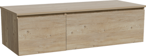 Storke Edge meuble salle de bains suspendu 130 x 52 cm chêne brut avec Panton tablette simple ou double en mélaminé chêne brut