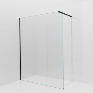 Balmani Modular inloopdouche: 160 x 200 cm, Helder glas met coating, Mat zwarte profielen