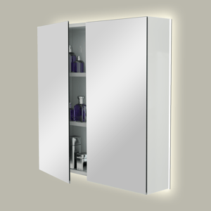 Storke Reflecta armoire de toilette lumineuse 75 x 75 cm blanc brillant