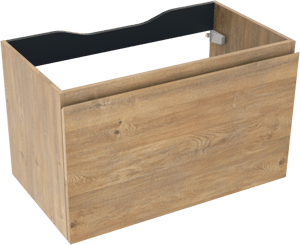 Linie Lado hängender Waschbeckenunterschrank: 80 x 46 cm, Eiche Natur, 1 Schublade