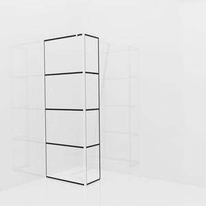 Balmani Modular inloopdouche met vaste zijwand: 80 x 200 cm, Lined, Hoogglans chroom profielen