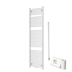 Vipera Kanza sèche-serviettes Simple 50 x 180 cm chauffage électrique blanc brillant raccordement latéral et central possible 750W, résistance incluse