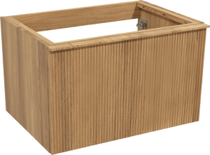 Balmani Forma zwevende wastafelonderkast 75 x 55 cm teak 2 lades vert. sym. groef