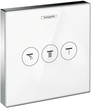 Hansgrohe ShowerSelect Glass 3 systemen inbouw stop douchekraan wit/chroom