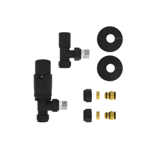 Vipera Torci set de robinet thermostatiqueconnexion coudée à 90° Noir Mat