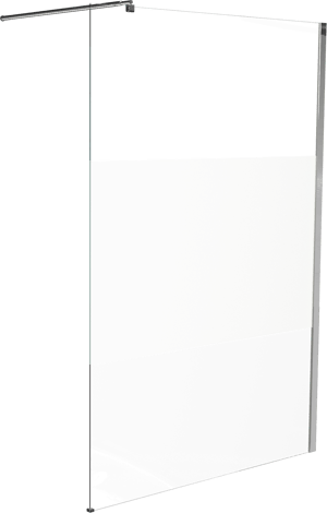 Linie Walk-In Walk-In Dusche: 120 x 200 cm, Klarglas mit satiniertem Streifen, Chrom Profil, glänzend