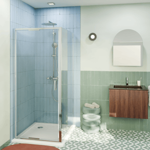 Luca Varess Vidor In douche en coin avec porte pivotante
