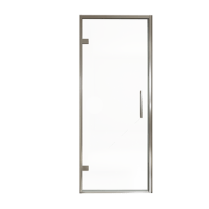 Balmani Senses Design porte pivotante à gauche 90 cm x 210 cm verre transparent, Profil chrome