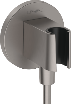 Hansgrohe FixFit Porter S Support mural douchette avec coude de raccordement 1/2" Brushed Black Chrome