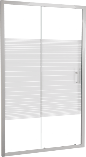 SanyOne Anton Dusche Schiebetür 120 cm x 190 cm Gestreift Glas glänzend Weiß Profil