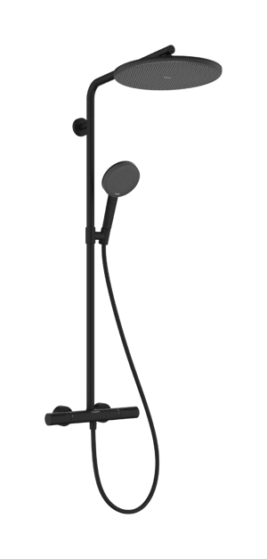 Hansgrohe Raindance Alive S Puro Showerpipe colonne de douche pluie 300 1 fonction de jet EcoSmart avec élement Ecostat thermostat  Noir Mat