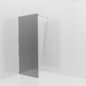 Balmani Modular inloopdouche: 90 x 200 cm, Rookglas met coating, Brushed Champagne Gold profielen