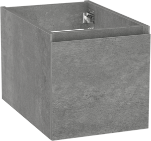 Storke Edge hängender Waschbeckenunterschrank: 35 x 52 cm, Beton dunkelgrau, 1 Schublade