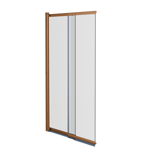 Luca Varess Vetras erweiterbare Badewannenaufsatz 100 cm, Klarglas gebürstet Rosegold Profil