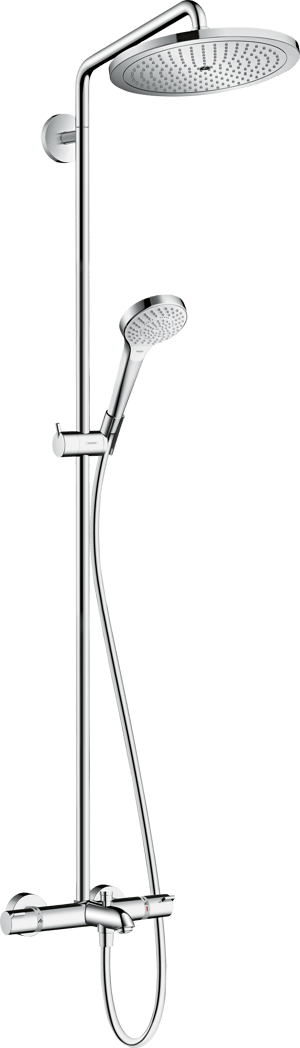 Hansgrohe Croma Select S280 thermostatische badkraan regendoucheset Glanzend Chroom