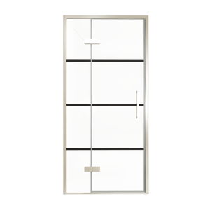 Balmani Senses Design Dusche Drehtür, Links, 100 cm x 210 cm, Lined, Profil Brushed CoolMetal, inklusive Coating