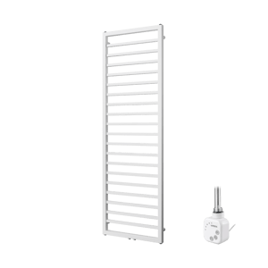 Vipera Listona Einzel Handtuchheizkörper 50 x 180 cm Elektrische Heizung Weiß matt Seiten- und Mittelanschluss 800W, inkl. Widerstand