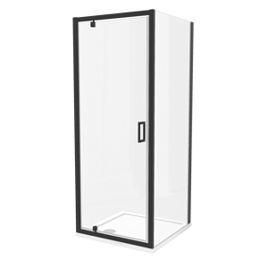 Luca Varess Vidor douchehoek met draaideur en vaste zijwand 80 x 80 cm helder glas mat zwart profiel