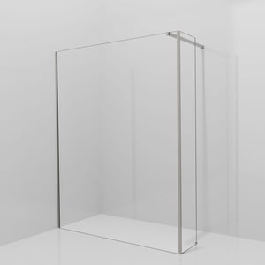 Balmani Modular douche à l'italienne avec paroi latérale fixe: 160 x 200 cm, Verre transparent, Profil Brushed Inox