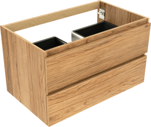 Balmani Lucida meuble sous-vasque suspendu 90 x 55 cm teck 2 tiroirs