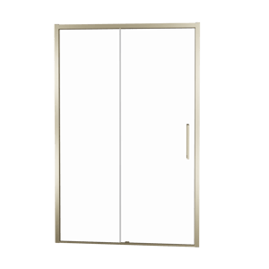 Balmani Senses Design Dusche Schiebetür, umkehrbar, 120 cm x 210 cm, Klarglas, Profil Brushed Champagner Gold