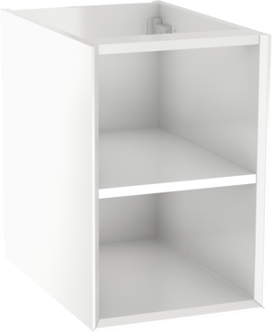 Storke Edge hängender Waschbeckenunterschrank: 35 x 52 cm, Weiß Glänzend, mit 2 offenen Nischen