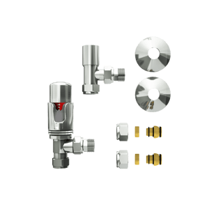Vipera Lungo set de robinets thermostatique connexion coudée à 90° chrome