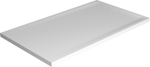 Balmani Bayou Duschwanne: 160 x 90 cm, Solid Surface, Weiß matt