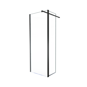Balmani Move Walk-In-Dusche mit beweglicher Seitenwand 90 x 200 cm Klarglas matt schwarzes Profil