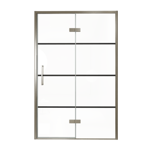 Balmani Senses Design douche draaideur rechts 140 cm x 210 cm Lined glas, Brushed GunMetal profielen