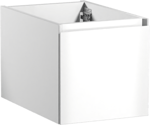 Storke Edge hängender Waschbeckenunterschrank: 35 x 35 cm, Weiß glänzend, 1 Schublade
