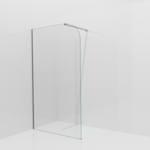 Balmani Modular Walk-In Dusche: 120 x 200 cm, Klarglas abgerundet, inklusive Coating, Profil Brushed CoolMetal