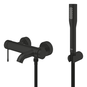Grohe Essence badkraan chroom incl handdouche mat zwart
