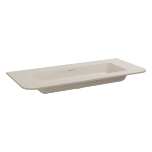 Storke Mata Soft enkele wastafel beige granita solid surface 100 x 46 cm