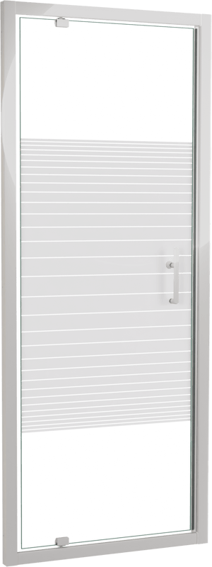 SanyOne Anton Dusche Drehtür 80 cm x 190 cm Gestreift Glas glänzend Weiß Profil