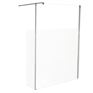 Linie Walk-In Dusche: Feste Seitenwand, , 116 x 200 cm, Klarglas mit satiniertem Streifen, Chrom Profil, glänzend