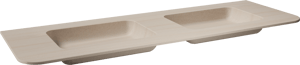 Balmani Moon double vasque Travertin Beige Terrazzo 160 x 55 cm