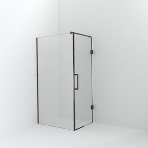 Balmani Modular inloopdouche met deur: 110 x 200 cm met deur 80 cm, Helder glas met coating, Brushed GunMetal profielen