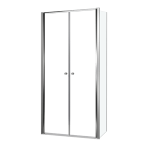 Luca Varess Kuresa douchehoek met pendeldeur met vaste zijwand 100 x 80 x 200 cm helder glas en glanzend chroom profielen