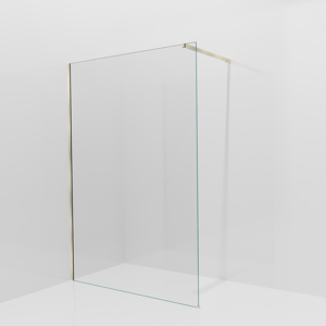 Balmani Modular inloopdouche: 140 x 200 cm, Helder glas met coating, Brushed Champagne Gold profielen