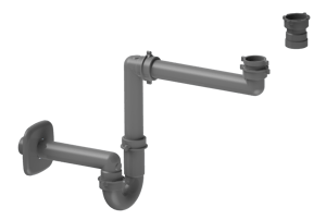 Santeg UniSpace Plus 40 afvoer voor wastafel 40mm grijs