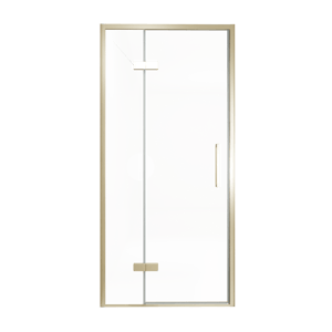 Balmani Senses Design douche draaideur links 100 cm x 210 cm Helder glas, Brushed Champagne Gold profielen