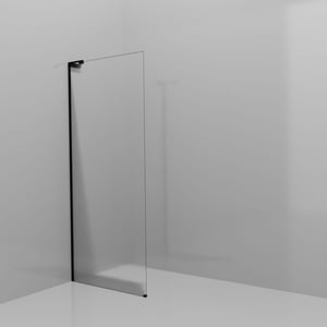 Balmani Modular Walk-In Dusche: 90 x 200 cm, Ribs, inklusive Coating, Profil Schwarz matt mit L-Shape