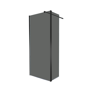 Balmani Move Walk-In-Dusche mit beweglicher Seitenwand 100 x 200 cm Rauchglas, inklusive Coating, matt schwarzes Profil