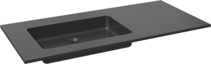 Storke Scuro asymmetrisch linkse wastafel mat kwarts 110 x 52 cm combinatie kast 35 cm