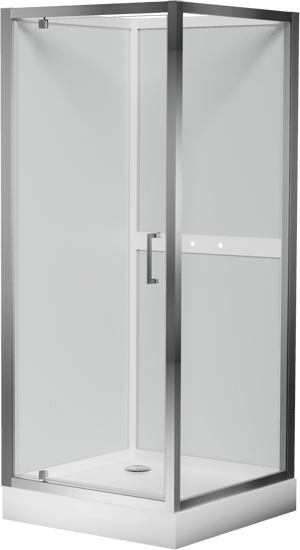 Luca Varess Talan douchecabine met draaideuren 90 x 90 cm helder glas mat chroom profiel