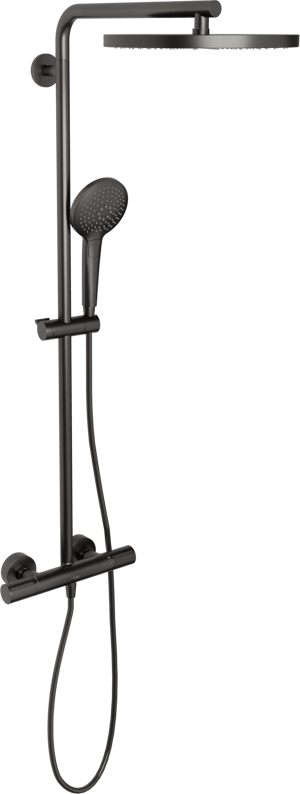 Blaufoss Nola 300 Regendusche Duschsystem mit Thermostatbatterie: Wandmontage, Brushed GunMetal