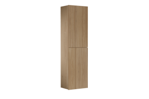 Balmani Forma zwevend badkamerkast natuur eik 42 x 30 x 150 cm vert. asym. groef