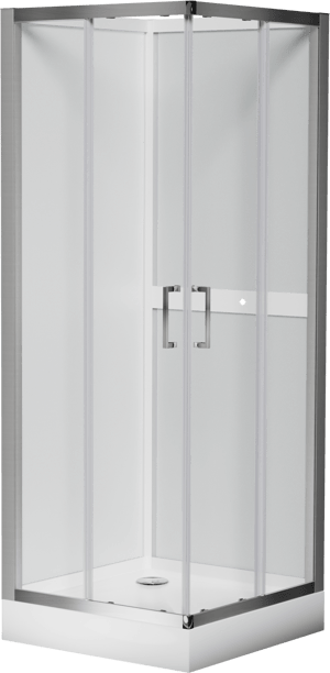 Luca Varess Talan douchecabine met schuifdeuren 80 x 80 cm helder glas mat chroom profiel